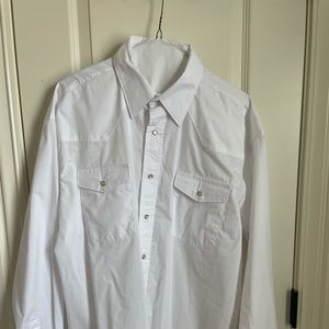Wrangler shirt, white, Pearl snaps, size L